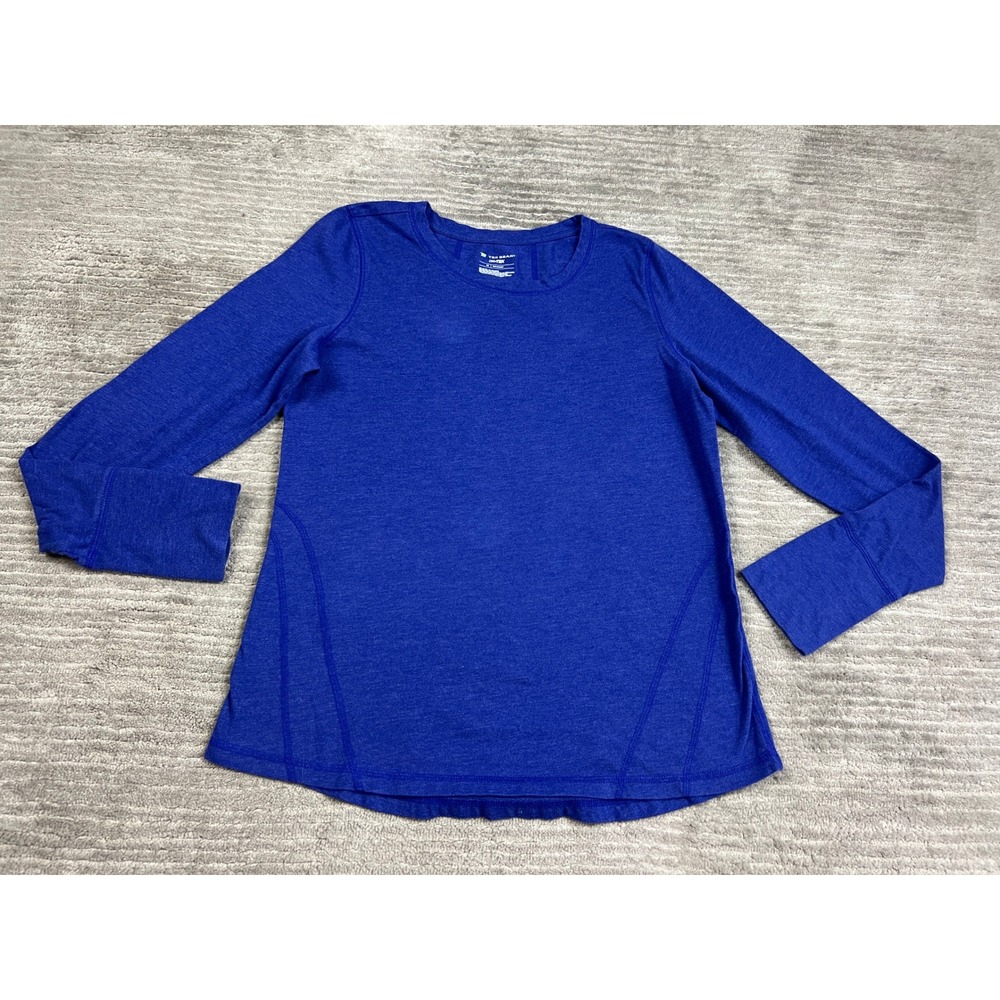Tek Gear Top Womens Medium Blue DryTek Long Sleeve Thumbhole Active Heathered